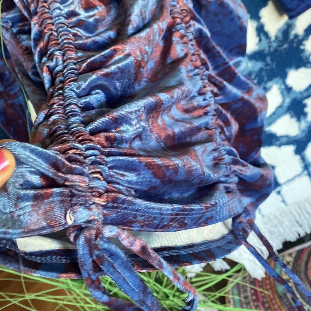 Wild fable purple marble scrunch velvet dress - Picture 11 of 16